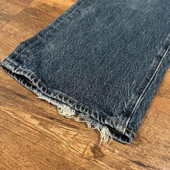 Old Navy Extra High Rise Sky-Hi Wide-Leg Jeans Blue Size 8 Frayed Hem READ - Picture 5 of 11